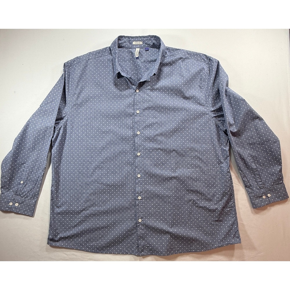 Artefact Mens 3XL Blue Floral Dot Button Down Shirt Long Sleeve